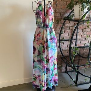 Maggy London Abstract Floral Maxi Dress